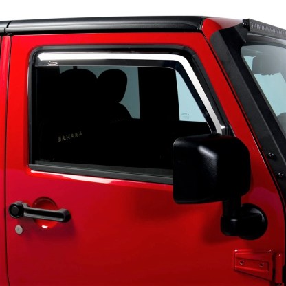 07-18 Jeep Wrangler Putco Element Chrome Window Deflectors - Set of 2 - In Channel Install - Part# 480228
