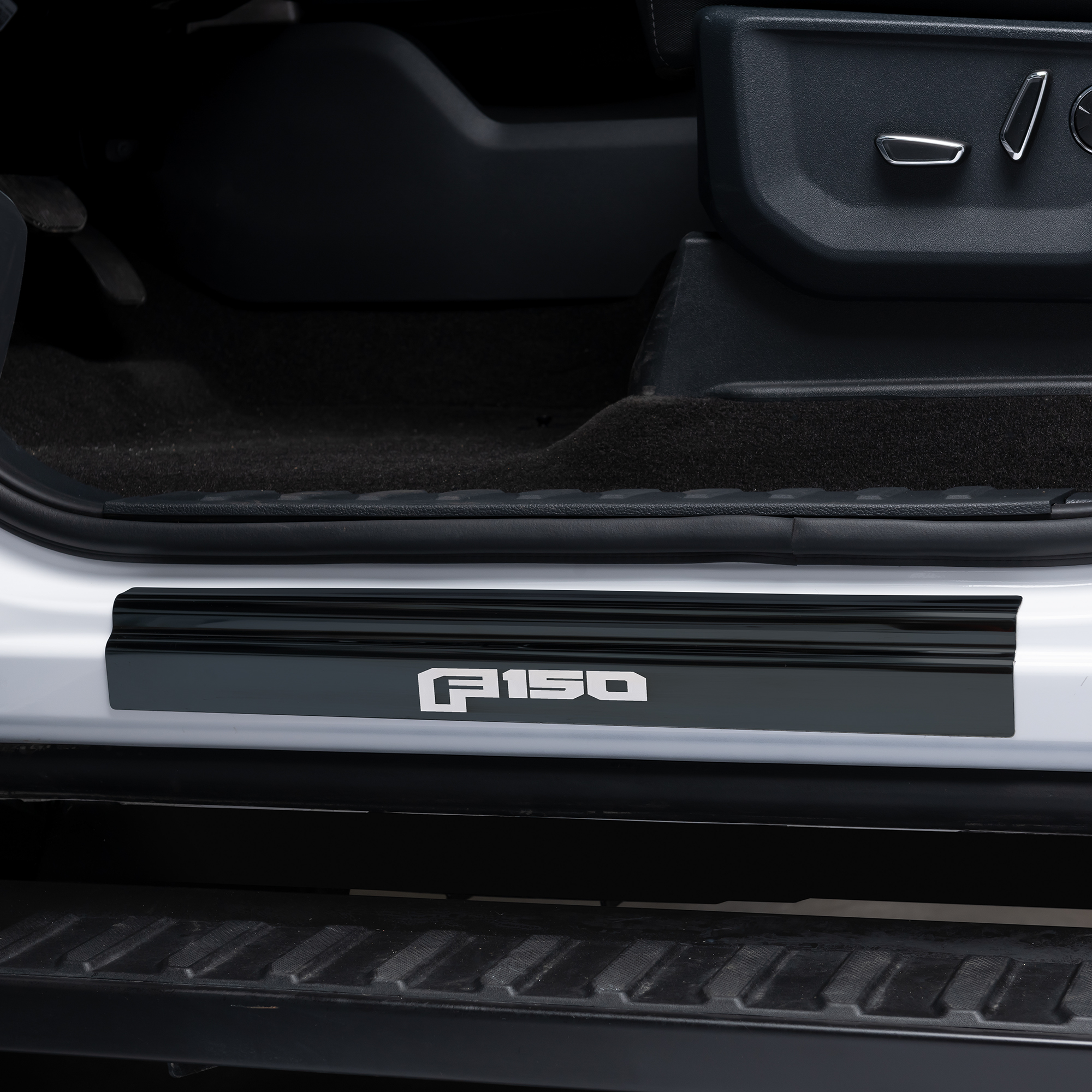 thumbnail image 2 of BSBSDJB Carbon Fiber Door Sill Step Plates For Ford F-150 – 4-Piece Anti-Scratch Protector 2 of 5