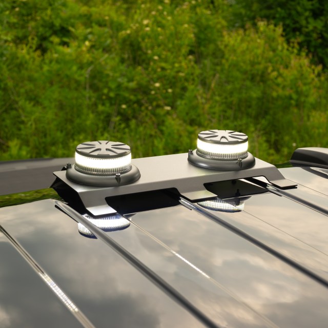 Dual Beacon - Top Down View - White