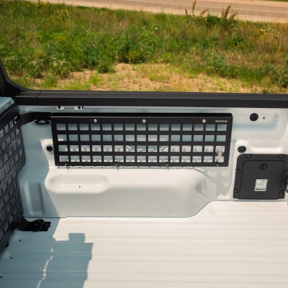 Ford Maverick with MOLLE Panels installed on the side of the truck bed.
