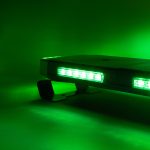 Amber, white, and green tri-color LED rooftop strobe light bar