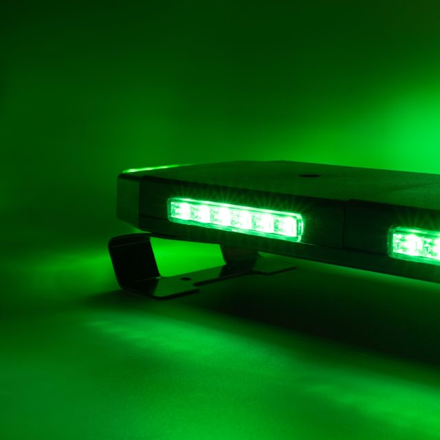 Amber, white, and green tri-color LED rooftop strobe light bar