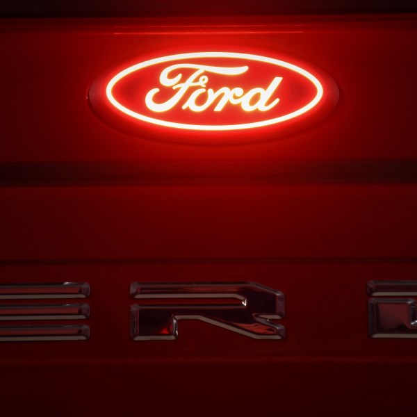 20-22 Ford Super Duty F-250 F-350 F-450 Dually Putco Luminix LED Red Oval Tailgate Lighted Emblem - Fits All Models Except Platinum or Limited (In-use)