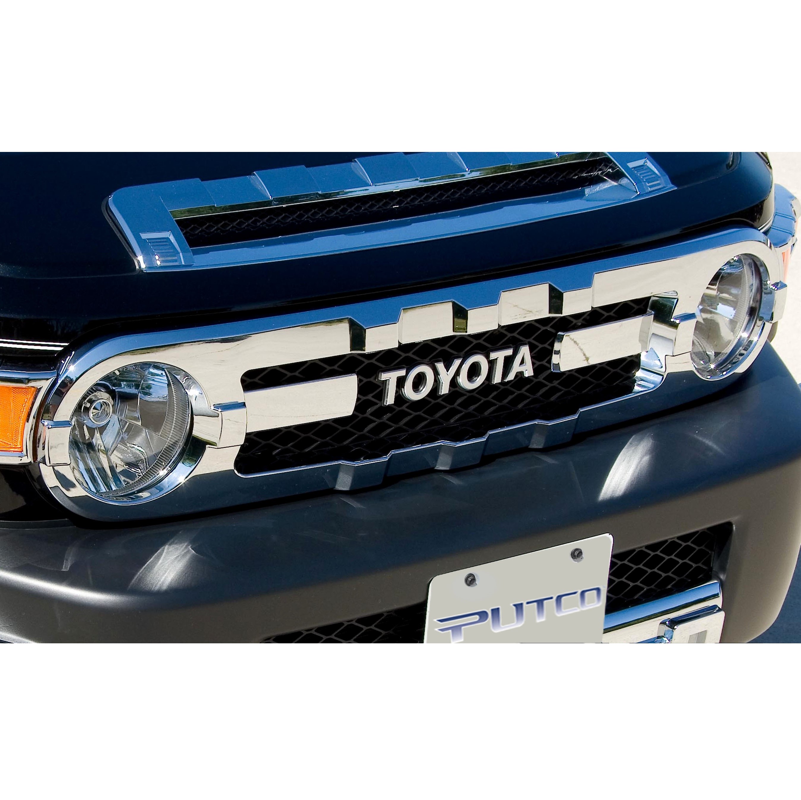 TOYOTA FJ CRUISER フロントグリルカバー 403522 - Putco Chrome Trim Grille Cover - Fits 2007-2014 Toyota FJ