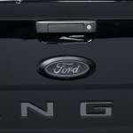 2019-2023 Ford Ranger Putco Luminix LED Red Oval Tailgate Lighted Emblem - Fits ALL Models, Part# 92652 ( Close up, OFF )