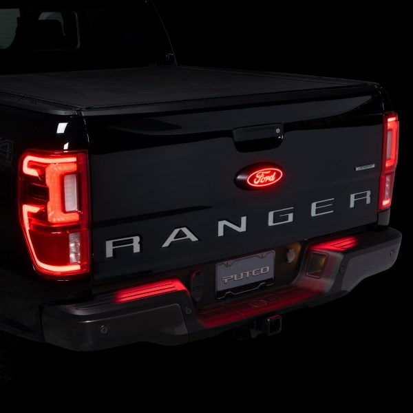 2019-2023 Ford Ranger Putco Luminix LED Red Oval Tailgate Lighted Emblem - Fits ALL Models, Part# 92652 ( Easy wiring directly to the taillamp )