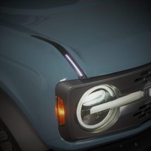 Luminix Ford Bronco DRL LED Light - Hood limb riser replacements.