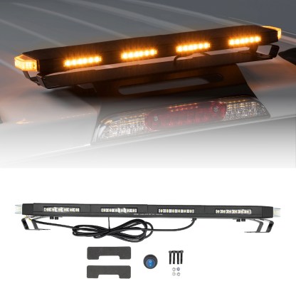 24 Inch high-power amber LED strobe light bar for trucks. Compact, durable, and built for maximum visibility and safety