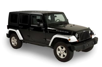 4 Piece Chrome Jeep Fender Flares Installed