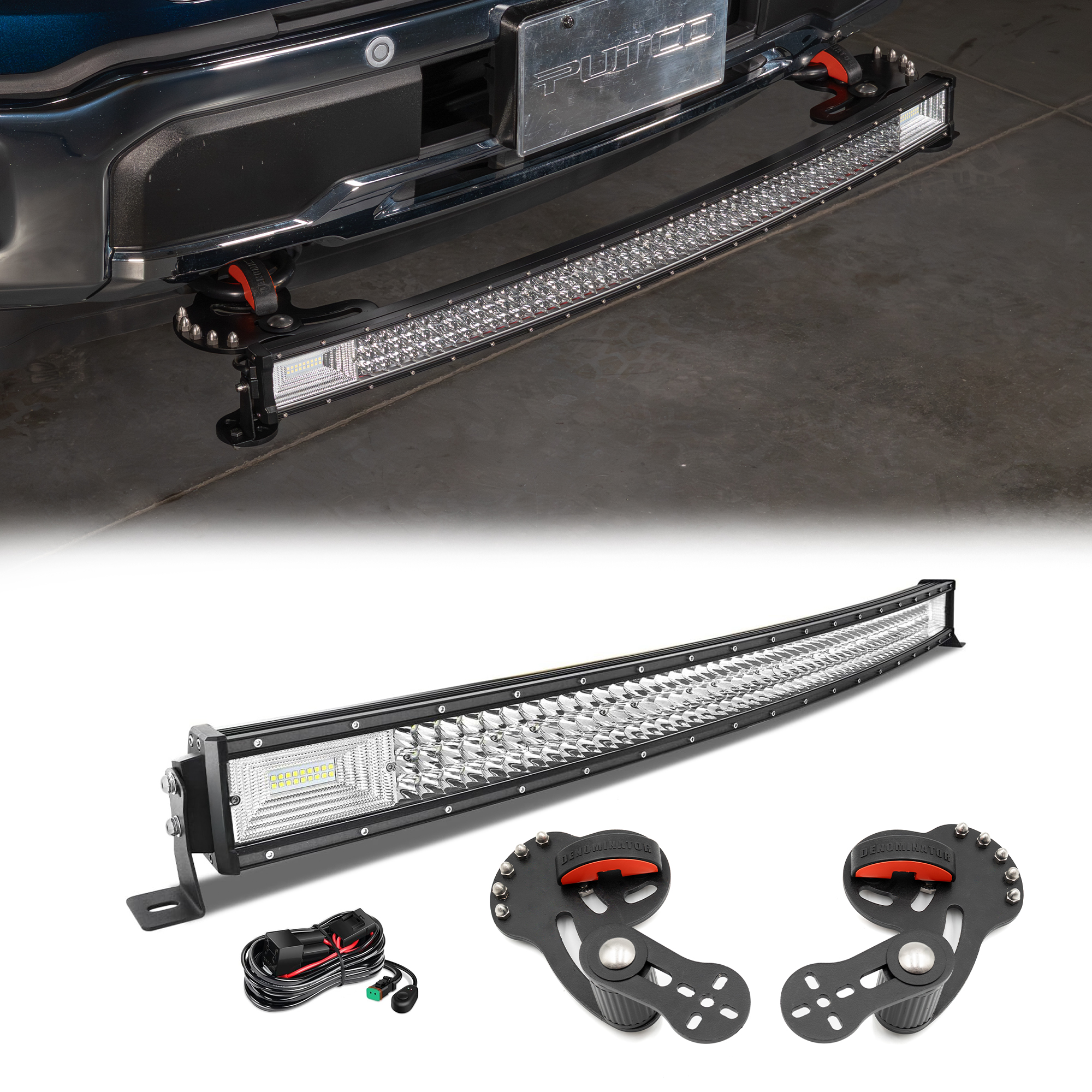 D1S-A&X3T42C1W - Putco Denominator Tow Hook LED Light Bar Mount w