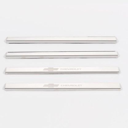 Putco Chevy Bow Tie Logo Stainless Steel Door Sill Kit - Front and Rear