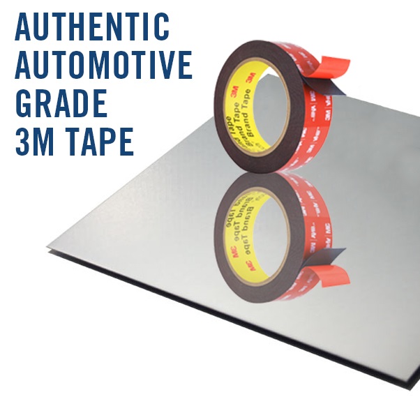 Authentic 3M tape and Best-in-class mirror finish stainless steel - logo