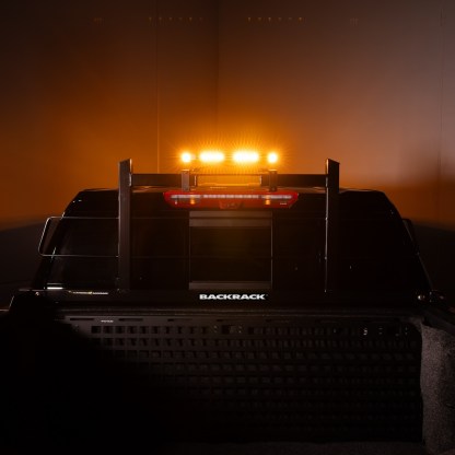 No-drill, direct-fit BackRack mount with 16 inch Hornet Strobe Light bar.