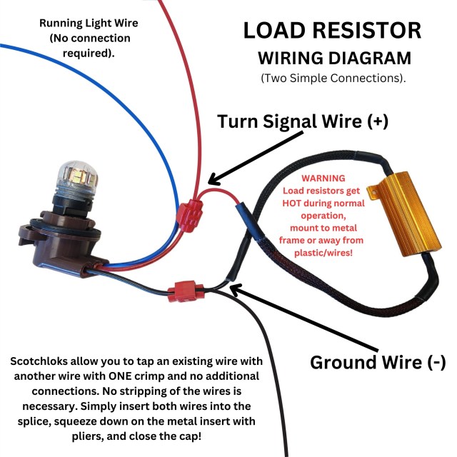 Black Wire to Ground and Red to Power (+Turn Signal) It is that simple!