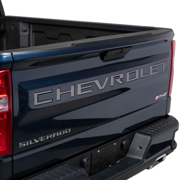 55550BPGM Putco Chevrolet Tailgate Letters Kit Black Platinum Cut