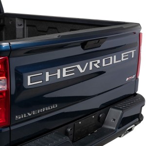 Chevrolet Silverado Tailgate Lettering kit, Polished Stainless (3D Stamped Style), part# 55551GM
