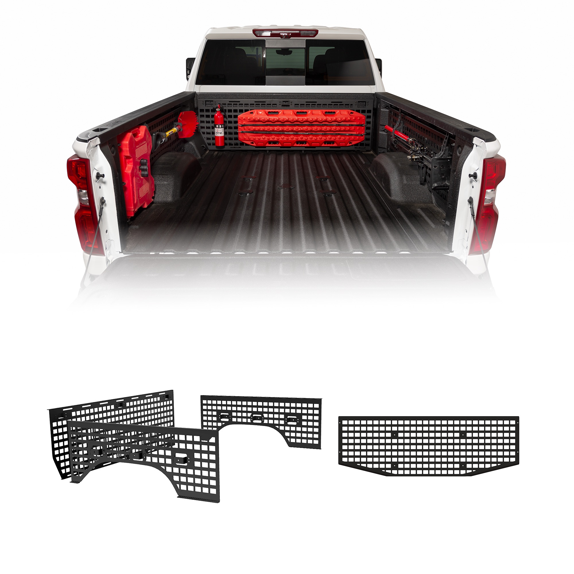 Silverado/Sierra - Full Four-Piece Kit - Driver, Passenger, Front, and Tailgate MOLLE Panels - Standard Tailgate Silverado/Sierra - Full Four-Piece Kit - Driver, Passenger, Front, and Tailgate MOLLE Panels - Standard Tailgate