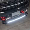 Front tow hook light bar mounts offer a more secure option than magnetic light bar mounts.