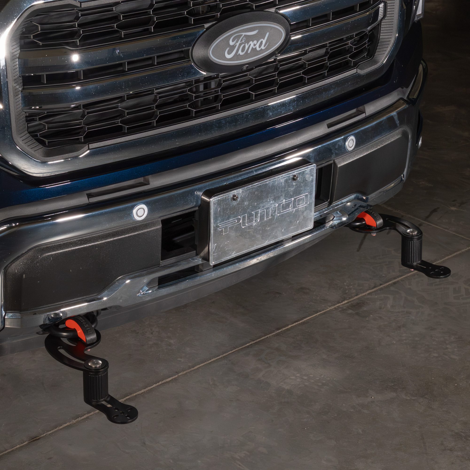 Denominator mounts securely with a direct fit to your F150 tow hooks.