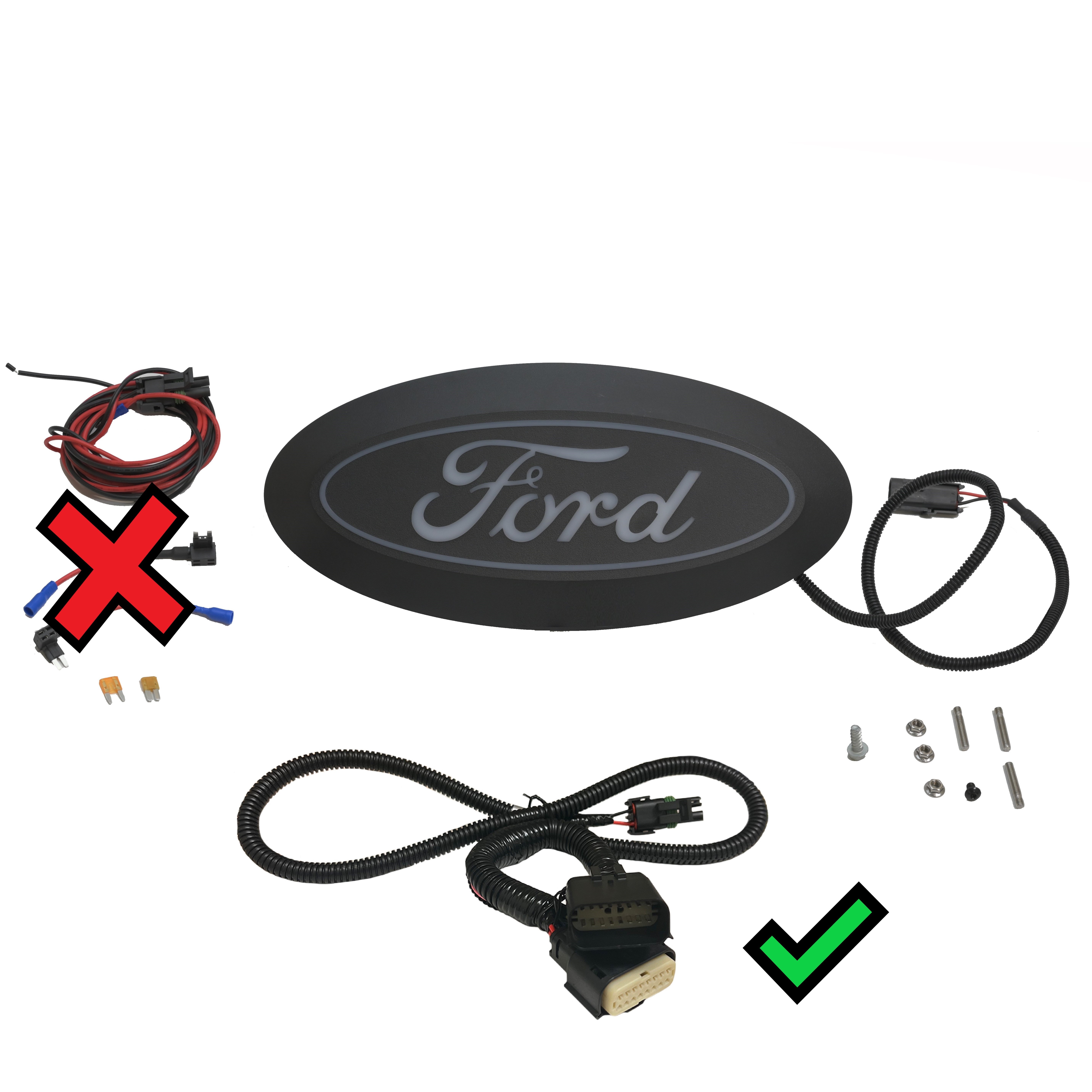 F-150 2021-2024 Lighted Ford Oval Front Halogen & LED Reflector For  Vehicles without Front Camera