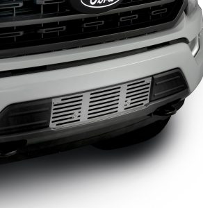 Ford F-150 Bumper Grille Insert, Manufactured out of Stainless Steel with a Bar Desgin.