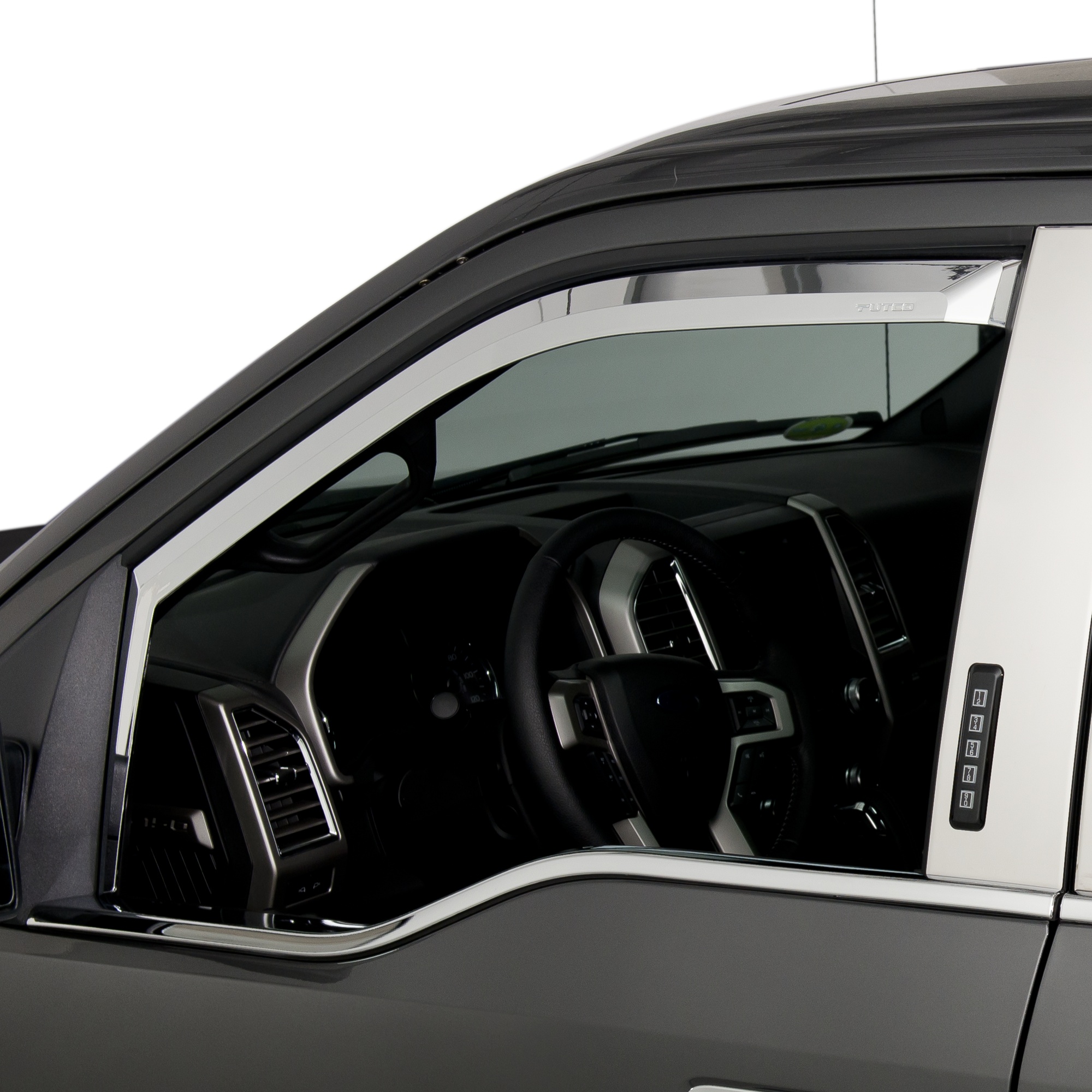 480065 - Putco Element Chrome Window Deflectors Fits Ford F150