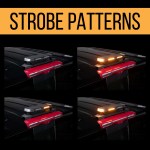Dual-zone strobe patterns for enhanced visibility and increased attention and visibility.