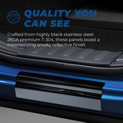 Crafted from highly black stainless steel 26GA premium T-304, these panels boast a mesmerizing smoky reflective finish.