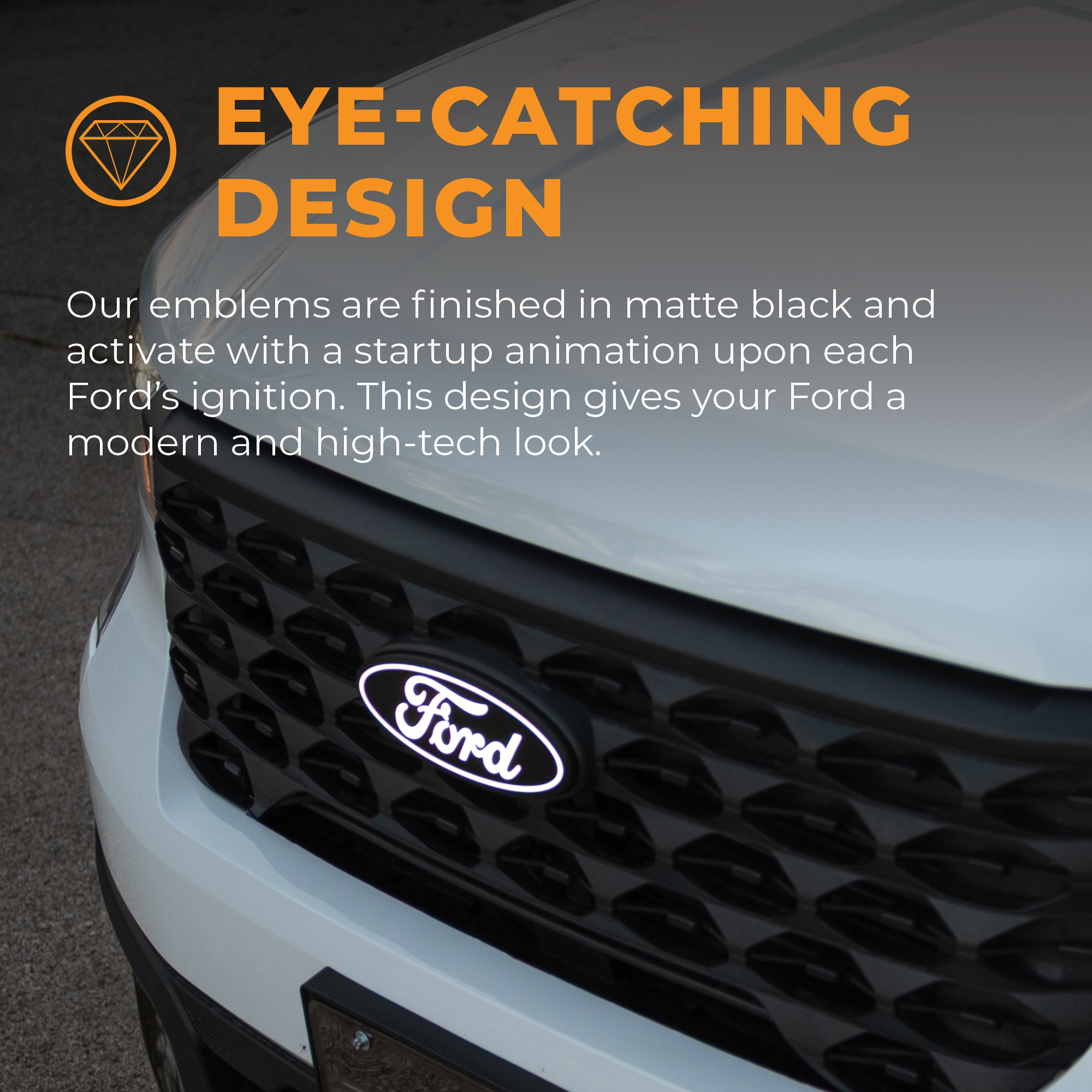 92701-X - Putco Luminix White LED Oval Light Up Grille Emblem Fits