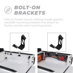 All brackets attach to OEM mounting points - no-drill, no permanent modification required.