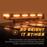 Hornet LED Light Bar has a 360 degree lens for max visibility Hornet LED Light Bar has a 360 degree lens for max visibility