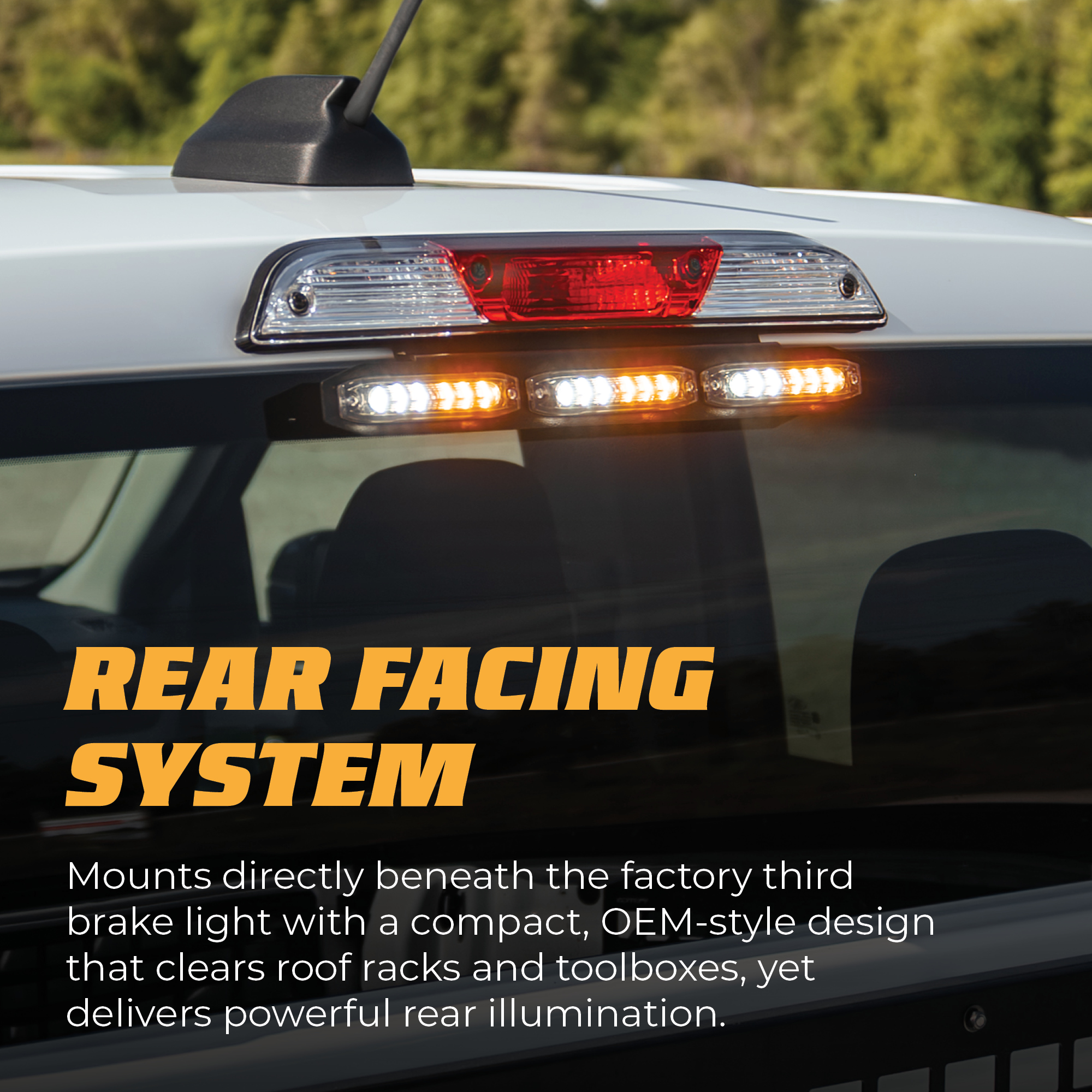 Stinger Chase mounts to the factory third brake light