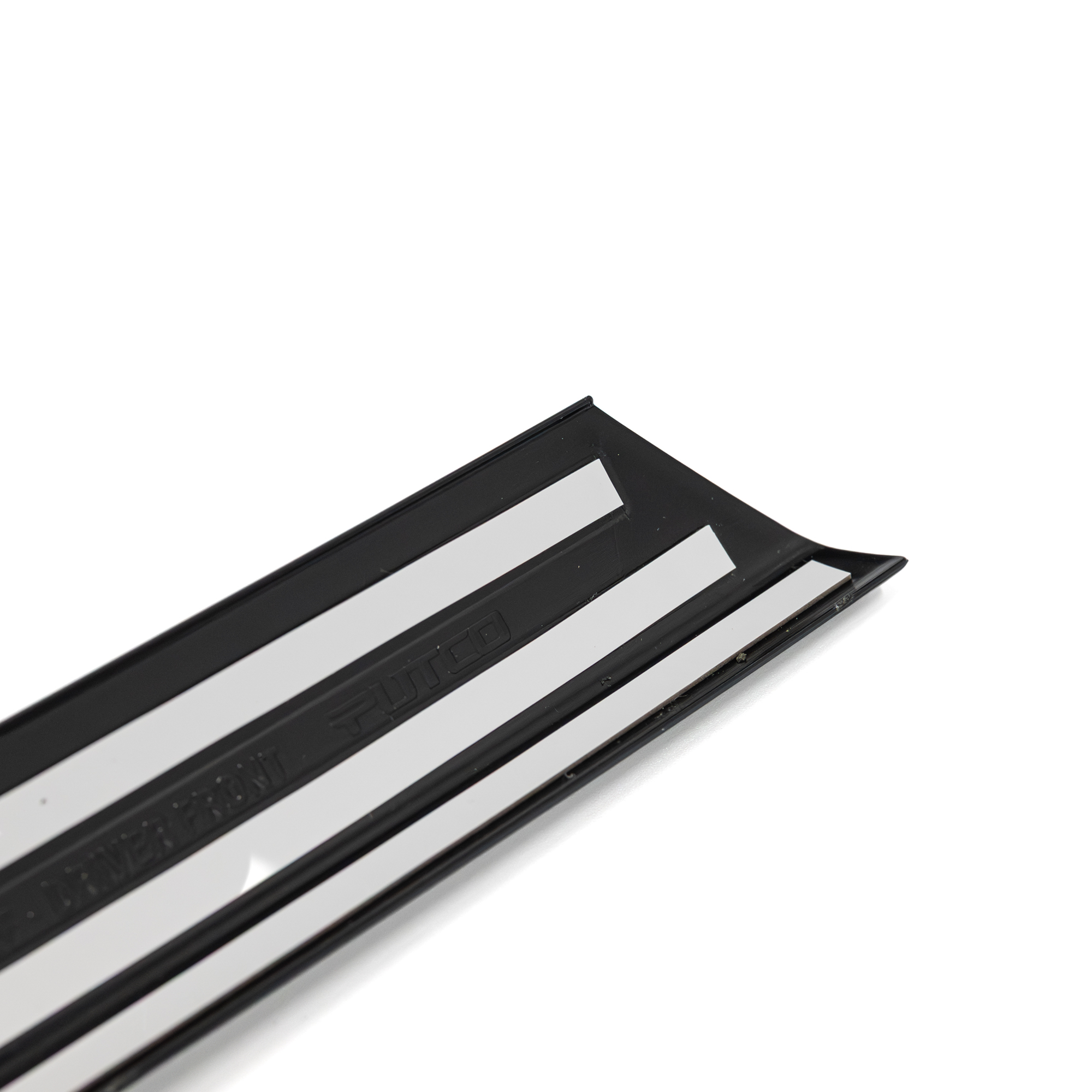 Install smoke-tinted window trim accents with peel-and-stick adhesive Install smoke-tinted window trim accents with peel-and-stick adhesive