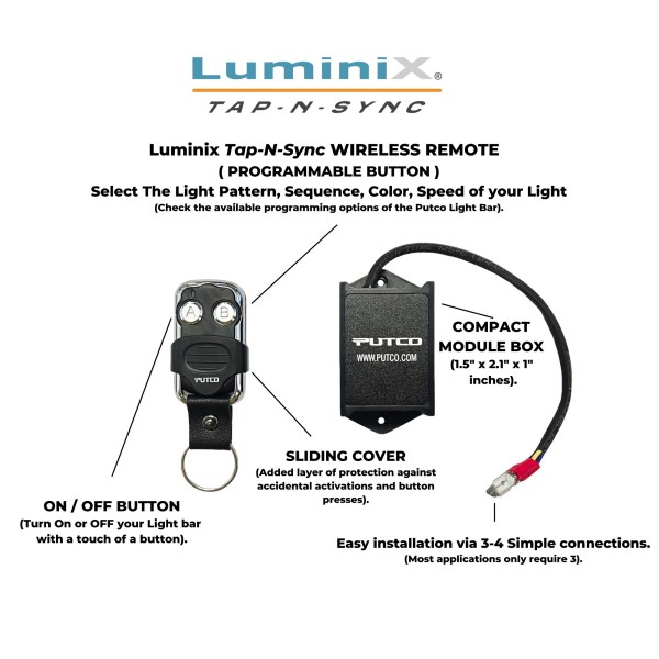 Luminix Tap-N-Sync Wireless Remote - Features.