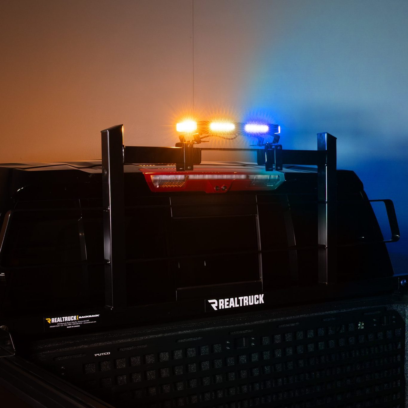 Putco 16" Tri-Hornet Lights Bar & BackRack Mount (Amber & Blue) Putco 16" Tri-Hornet Lights Bar & BackRack Mount (Amber & Blue)