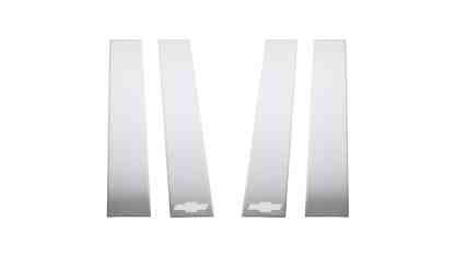 Chevy Bow Tie Pillar Post Trim - Stainless Steel - 402607gm-1