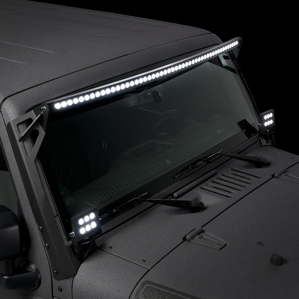 2280&10007-P - Putco Custom Hood Light Brackets with Luminix Pod Light Kit 