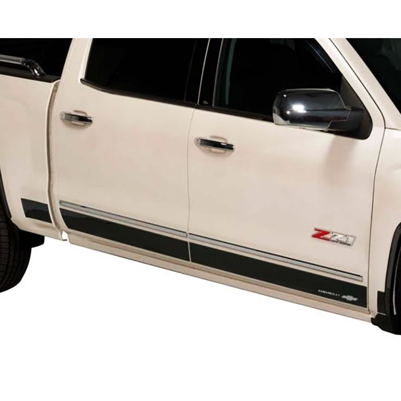 Putco Chevy Bow Tie Logo Black Stainless Steel Rocker Panel Kit