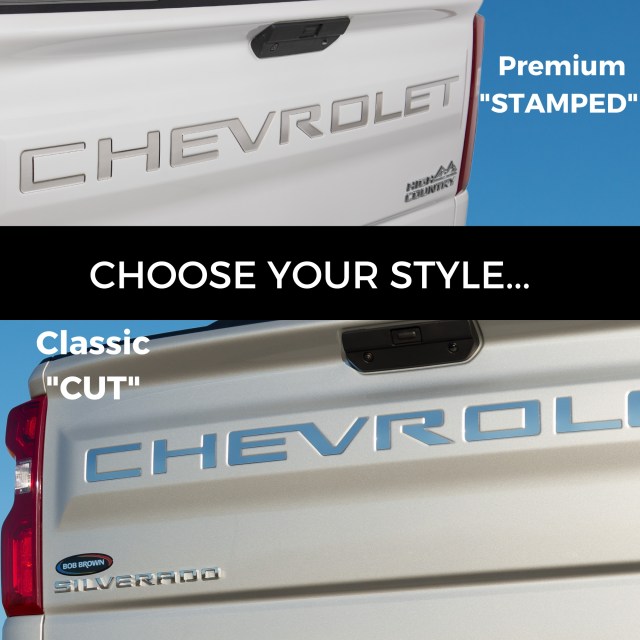 Putco Chevrolet Tailgate Lettering Emblem Kits (STAMPED VS CUT)