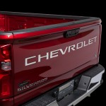 Putco Chevrolet Tailgate Stamped Lettering Polished Stainless Steel Finish - Side View