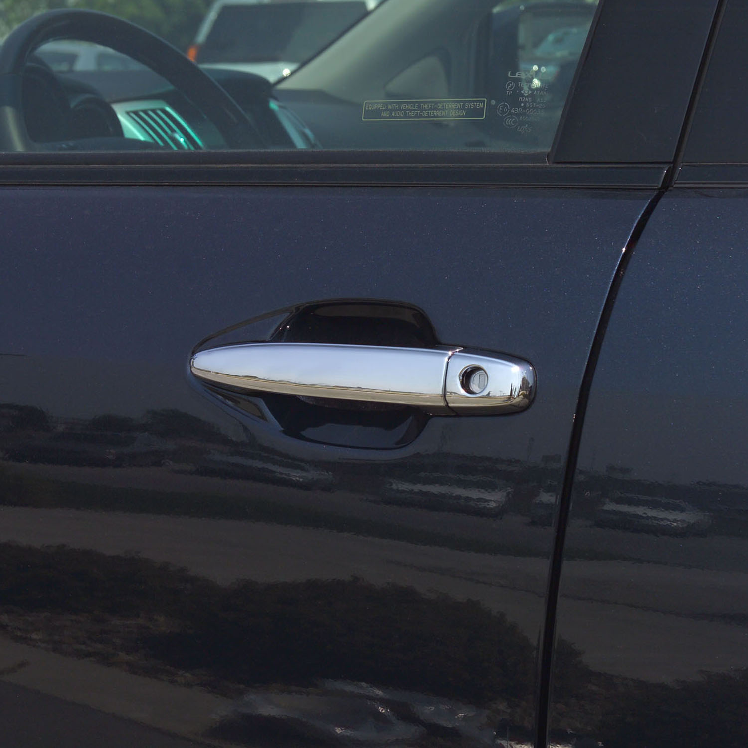Front CHROME Outside Door Handle ESCUTCHEON Lock Cover Fits:Toyota Pontiac Scion 