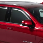 Putco Chrome Window Visors - Close up image in a Suburban