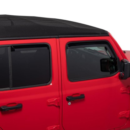 Putco Element Tinted Window Deflectors - Fits 20-25 Jeep Gladiator 18-25 Wrangler - In Channel - Front & Rear