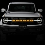 Putco Luminix Ford Bronco LED Grille Emblem - Front View - Amber
