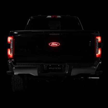 Putco Luminix Red LED Ford Tailgate Emblem-Ford Super Duty