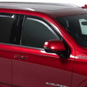 Putco Matte Black Window Visors - Close up image in a Suburban