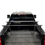 Putco T-Slot Locker Rails Shown with Rhino Vortex Aero Cross Bars Rear View (Rhino Rack Not Included)