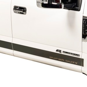 Ford Super Duty Logo Black Rocker Panels - Close Up