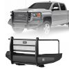 Heavy Duty Steel Front Bumper Replacement with Grille Guard and Sensor Compatibility