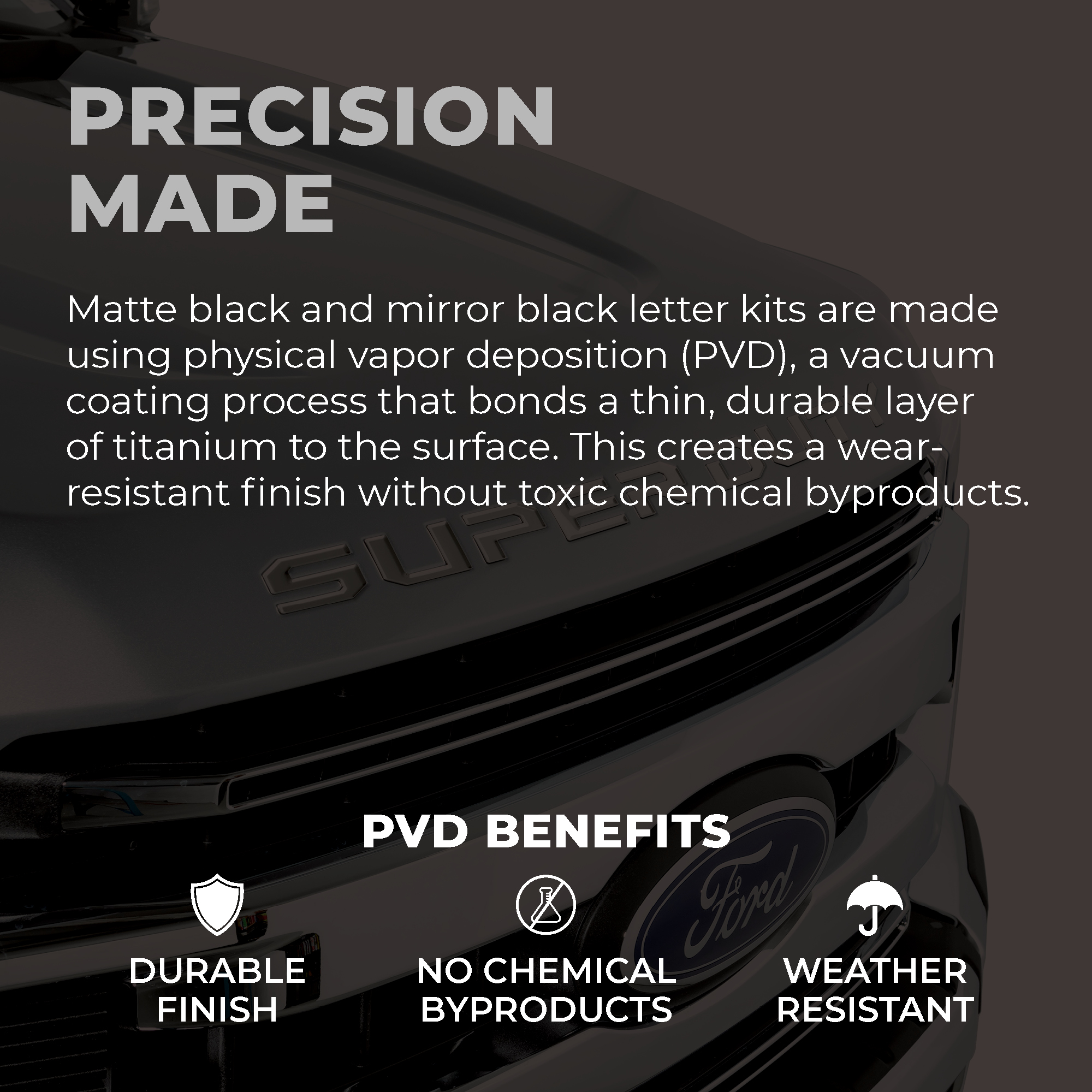 Super Duty Hood Letter Kit - Precision Made - Infographic